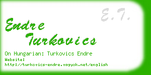 endre turkovics business card